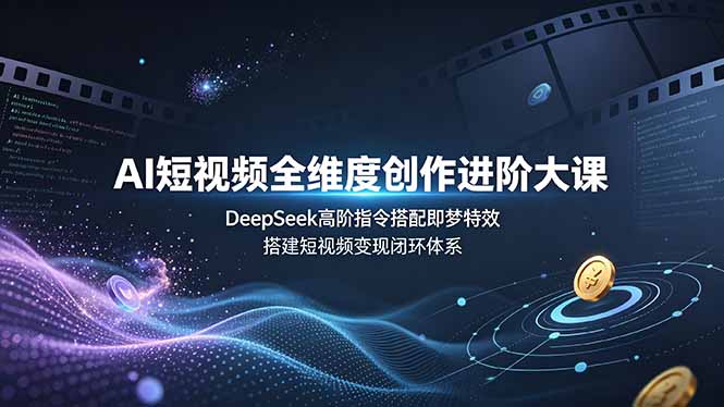 AI短视频全维度创作进阶大课，DeepSeek高阶指令搭配即梦特效，搭建短视频变现闭环体系-聚力云网创