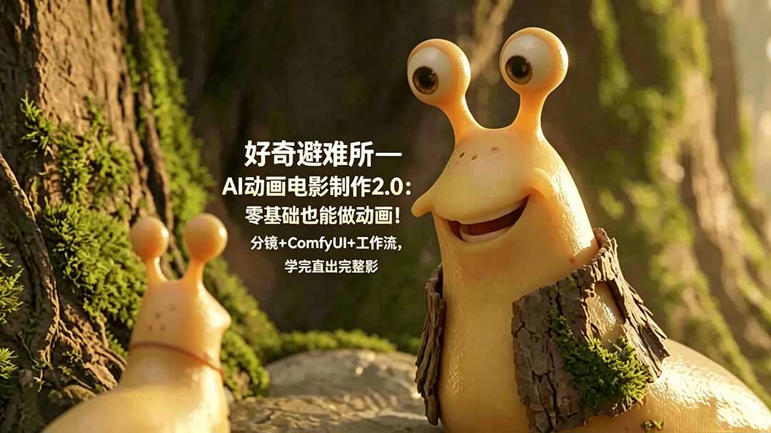 好奇避难所—AI动画电影制作2.0：零基础也能做动画！分镜+ComfyUI+工作流，学完直出完整影片-聚力云网创