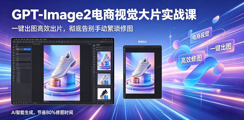 GPT-Image2电商视觉大片实战课，一键出图高效出片，彻底告别手动繁琐修图(更新)-聚力云网创