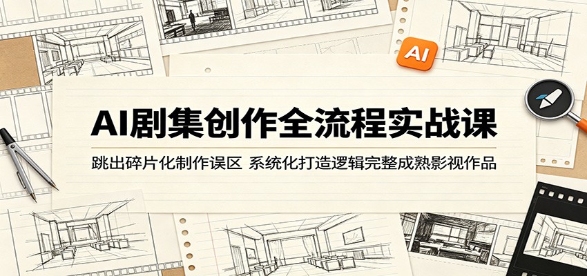 AI剧集创作全流程实战课:跳出碎片化制作误区,系统化打造逻辑完整成熟影视作品-聚力云网创