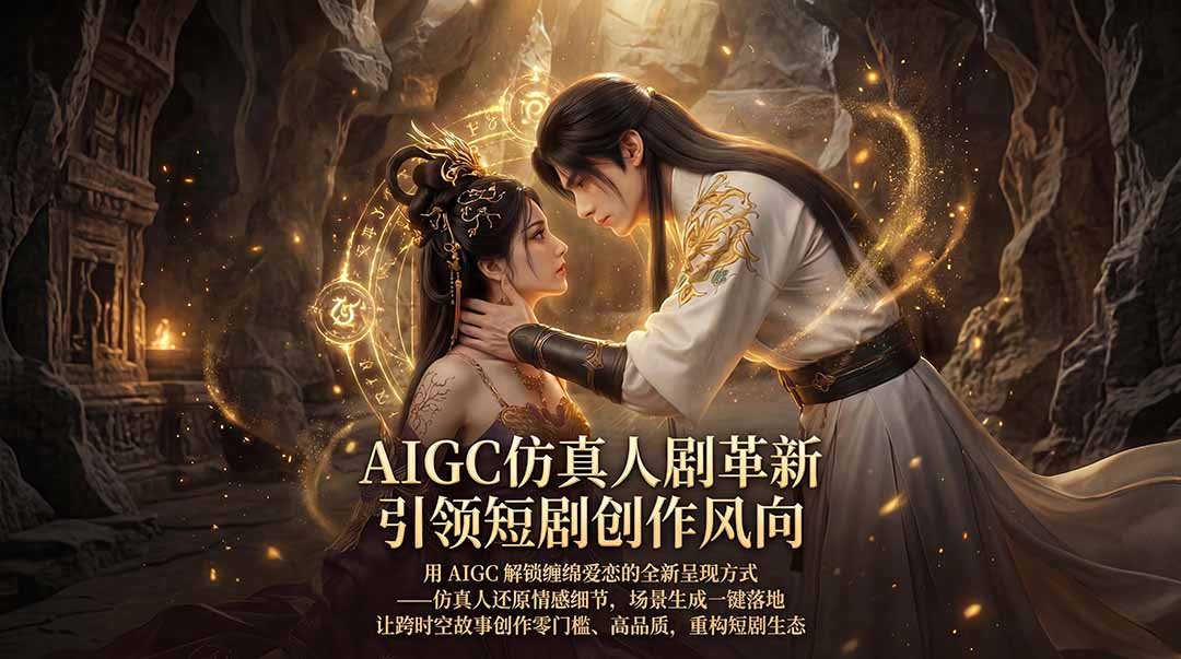 AIGC 仿真人短剧创作革新，解锁仙侠爱恋全新呈现，一键出高质场景，零门槛打造爆款剧集-聚力云网创