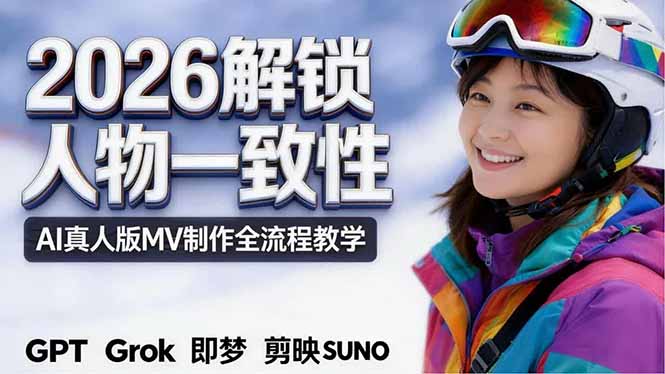 2026独创解锁人物一致性:AI真人版MV制作,不讲空话,不拼概念,全流程实操-聚力云网创