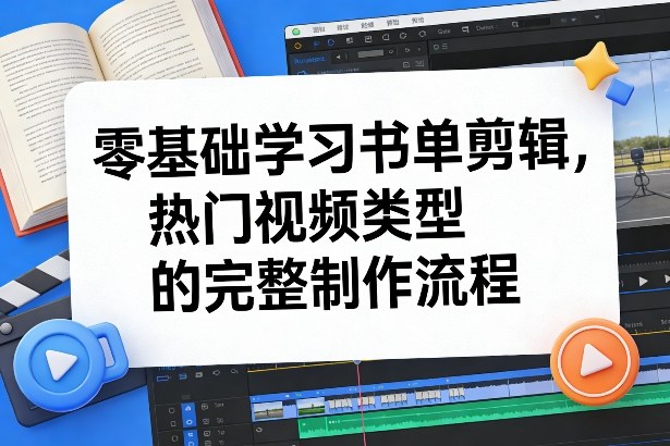 零基础学习书单剪辑，热门视频类型的完整制作流程(更新2026)-聚力云网创