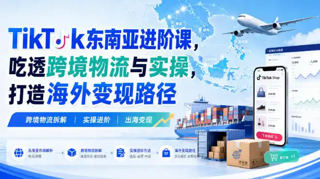 TikTok东南亚进阶课，吃透跨境物流与实操，打造海外变现路径-聚力云网创