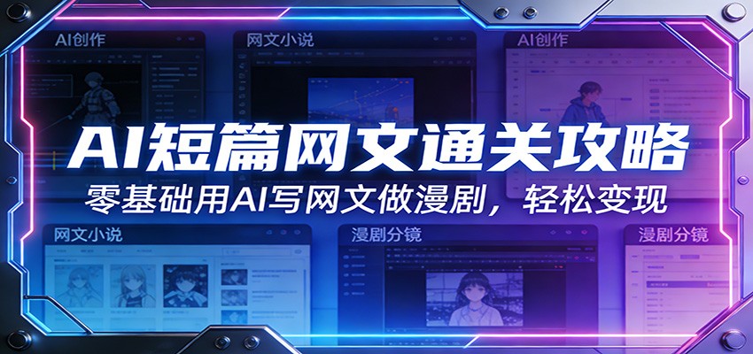AI短篇网文通关攻略：零基础用AI写网文做漫剧，轻松变现-聚力云网创