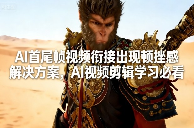 AI首尾帧视频衔接出现顿挫感解决方案，AI视频剪辑学习必看-聚力云网创