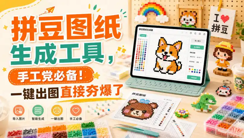 拼豆图纸生成工具,手工党必备!一键出图直接夯爆了-聚力云网创