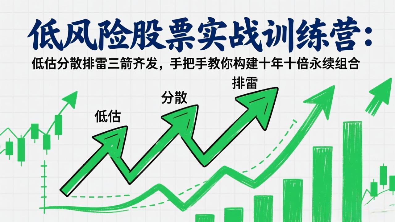 低风险股票实战训练营：低估分散排雷三箭齐发，手把手教你构建十年十倍永续组合-聚力云网创