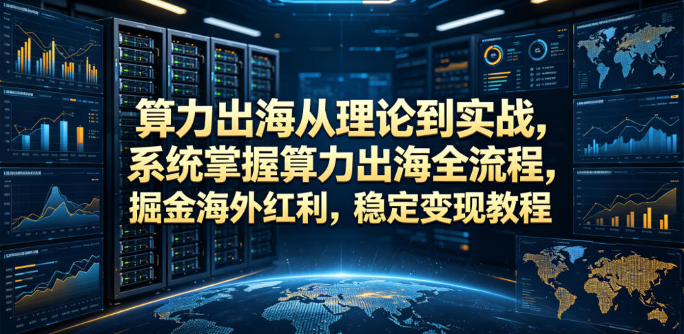 算力出海从理论到实战，系统掌握算力出海全流程，掘金海外红利，稳定变现教程-聚力云网创