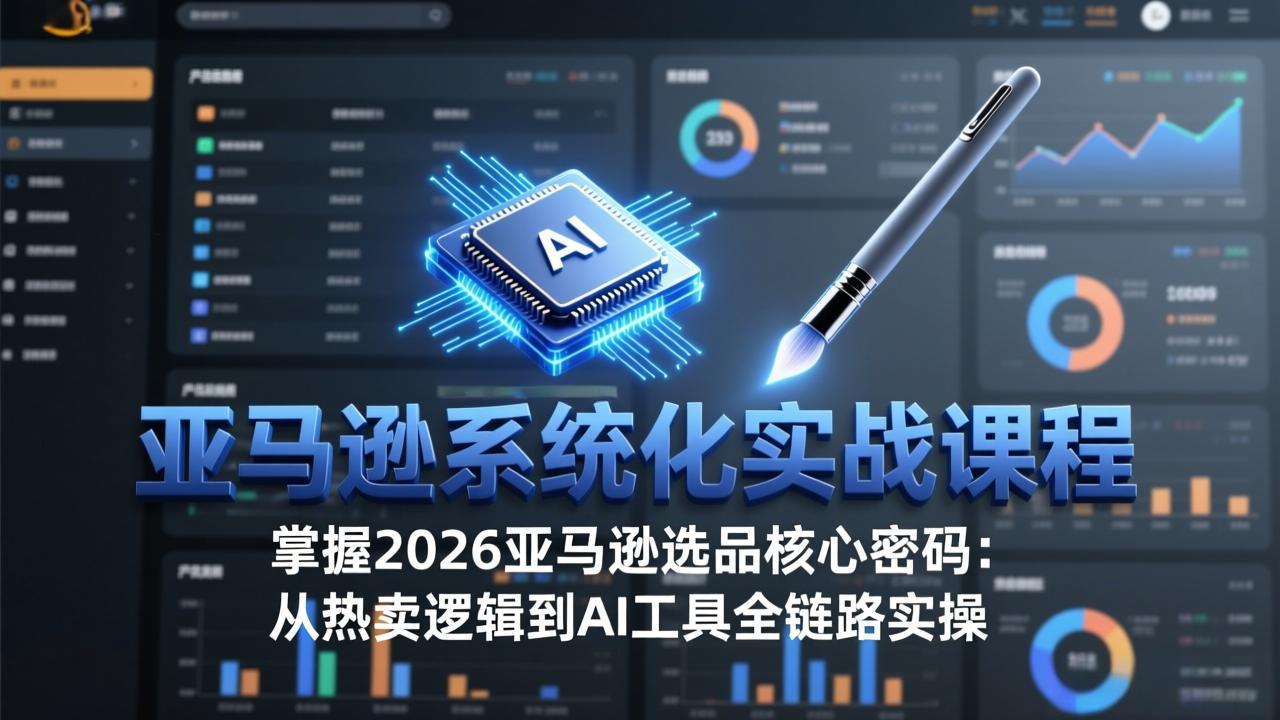 亚马逊系统化实战课-更新3月：2026最新选品方法论，从热卖原因分析到AI作图，提升选品成功率-聚力云网创