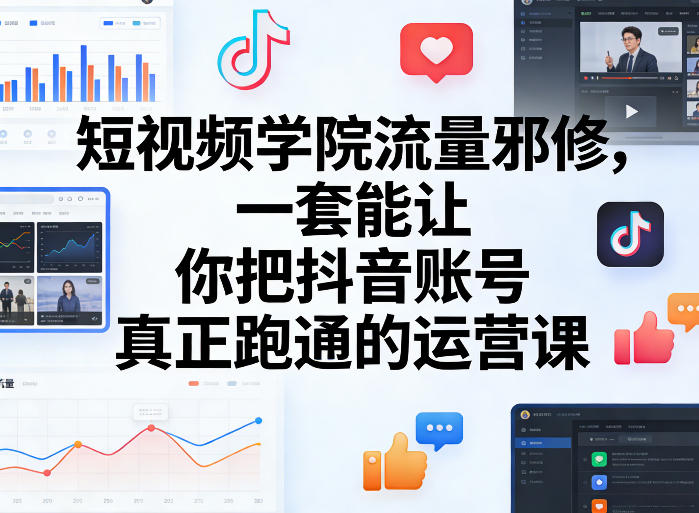 短视频学院流量邪修，一套能让你把抖音账号真正跑通的运营课-聚力云网创