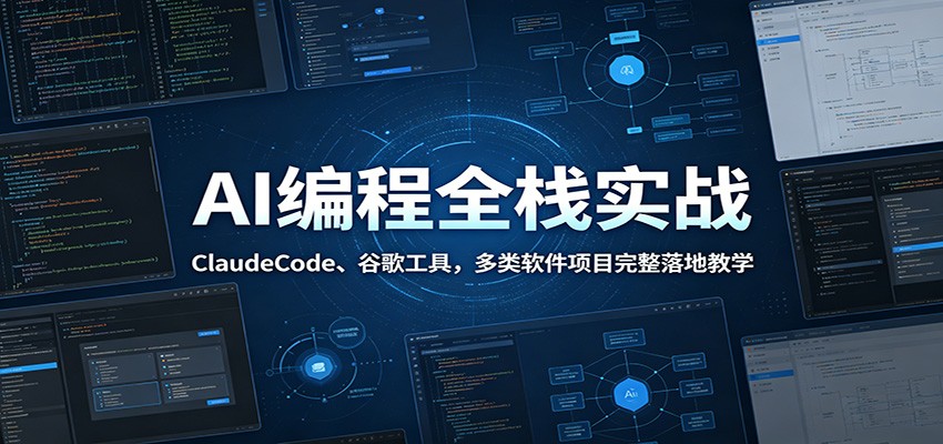 AI编程全栈实战：ClaudeCode、谷歌工具，多类软件项目完整落地教学-聚力云网创