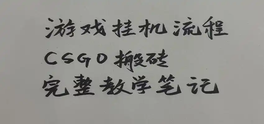 游戏挂机全流程笔记分享，CSGO游戏搬砖，小白看了当天学会见收益-聚力云网创