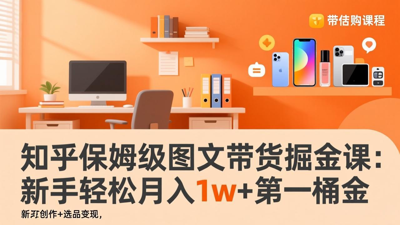 知乎保姆级图文带货掘金课:账号打造+爆文创作+选品变现,新手轻松月入1w+第一桶金