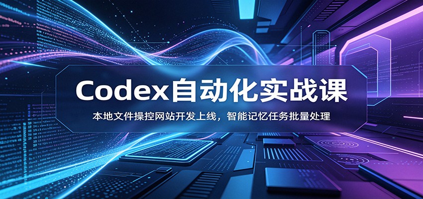 Codex自动化实战课：本地文件操控网站开发上线，智能记忆任务批量处理-聚力云网创