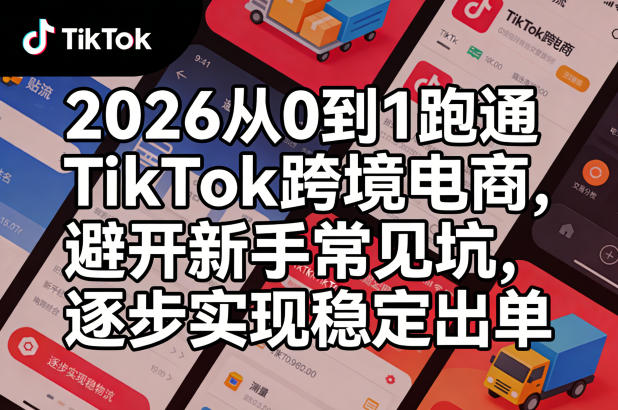 2026从0到1跑通TikTok跨境电商，避开新手常见坑，逐步实现稳定出单-聚力云网创