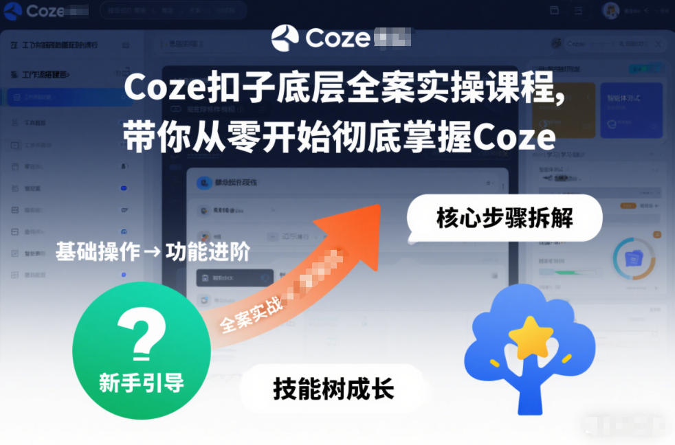 Coze扣子底层全案实操课程，带你从零开始彻底掌握Coze(更新7月)-聚力云网创