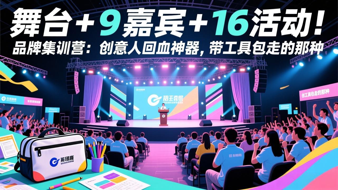 舞台 + 9 嘉宾 + 16 活动！品牌集训营：创意人回血神器，带工具包走的那种-聚力云网创