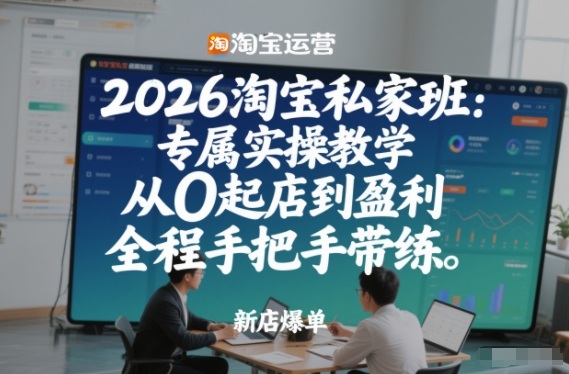 2026淘宝私家班：专属实操教学，从0起店到盈利，全程手把手带练(更新26年2月)-聚力云网创