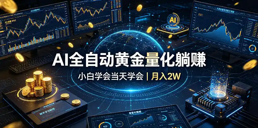AI全自动黄金量化躺賺：小白学会当天学会，月入2W！【揭秘】-聚力云网创