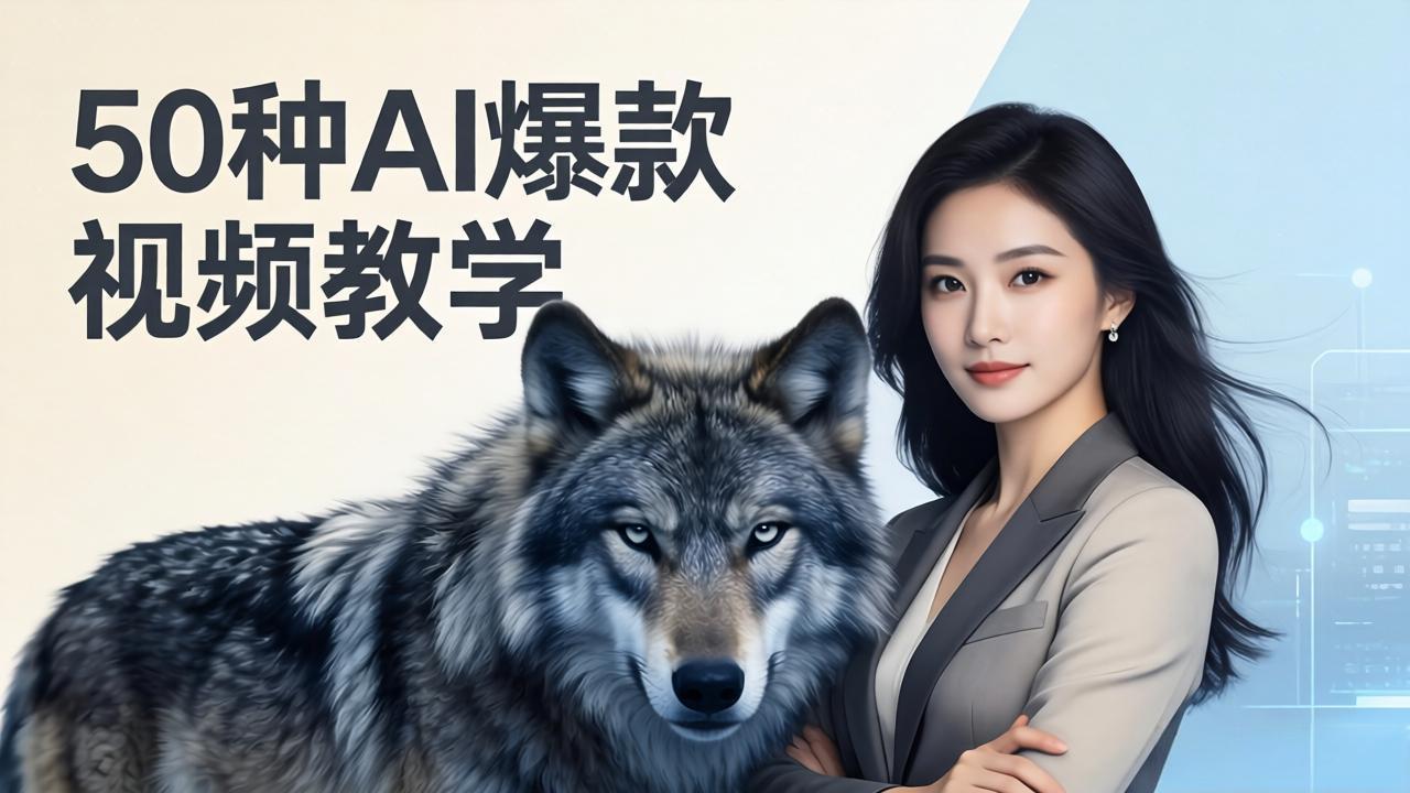 50种AI爆款视频教学：影视级古诗词+治愈萌宠+山海经蛟龙，高阶宝典商业落地-聚力云网创