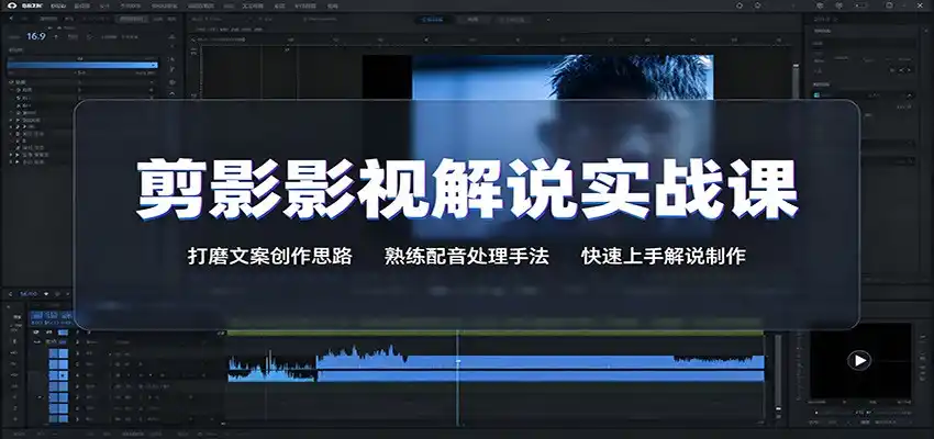 剪影影视解说实战课:打磨文案创作思路,熟练配音处理手法,快速上手解说制作-聚力云网创