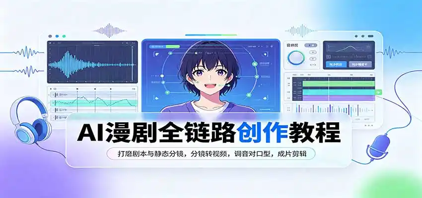 AI漫剧全链路创作教程：打磨剧本与静态分镜，分镜转视频，调音对口型，成片剪辑-聚力云网创
