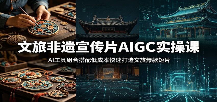 文旅非遗宣传片AIGC实操课：AI工具组合搭配低成本快速打造文旅爆款短片-聚力云网创