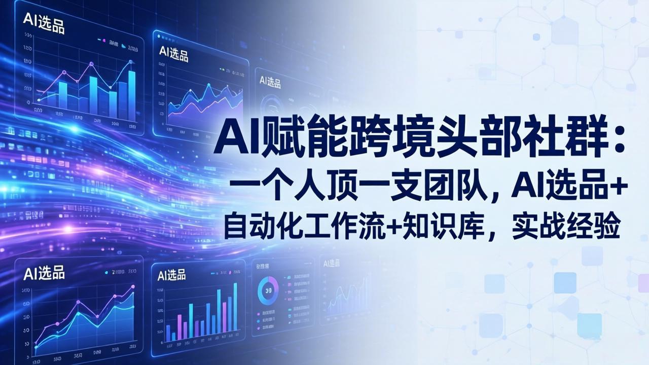 AI赋能跨境头部社群-更新6月：一个人顶一支团队，AI选品+自动化工作流+知识库，实战经验-聚力云网创