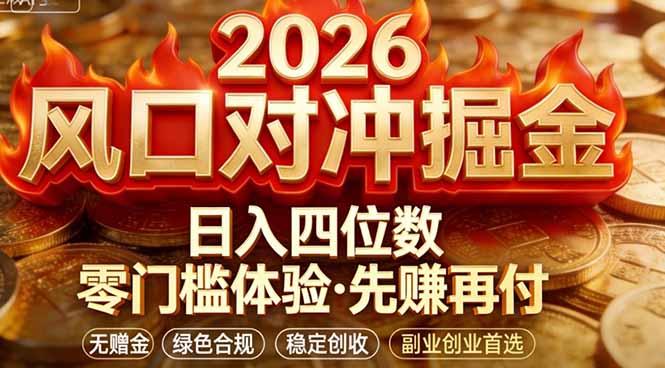2026美金对冲套利,无赠金对冲策略保驾护航,低门槛易上手实操。单人单日收益2000+