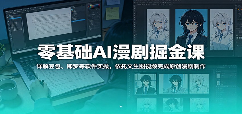 零基础AI漫剧掘金课:详解豆包、即梦等软件实操,依托文生图视频完成原创漫剧制作-聚力云网创