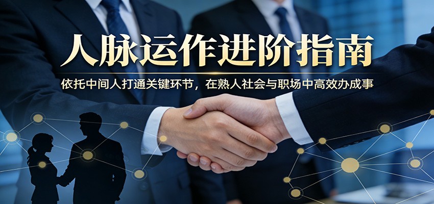 付费文章:人脉运作进阶指南,依托中间人打通关键环节,在熟人社会与职场中高效办成事-聚力云网创