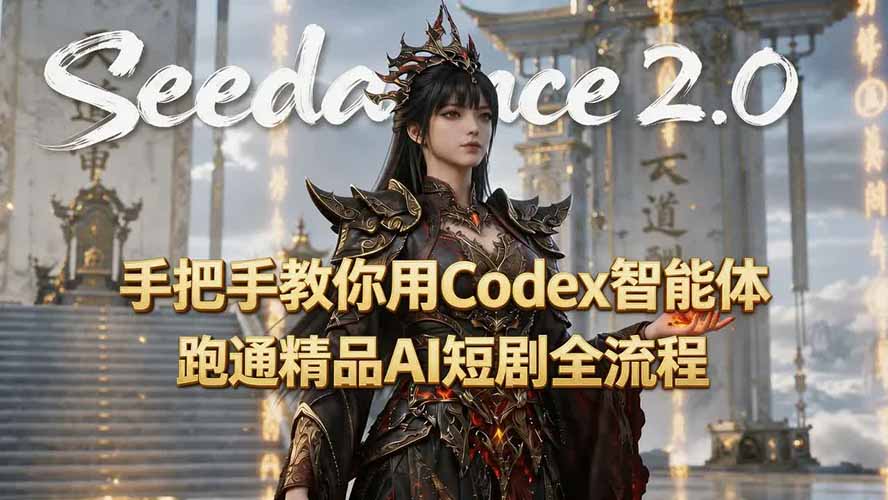 手把手教你用Seedance2.0+Codex智能体跑通精品AI短剧全流程(附3种skill技能-聚力云网创