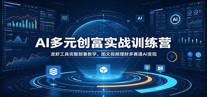 AI多元创富实战训练营：龙虾工具完整部署教学，图文视频理财多赛道AI变现-聚力云网创