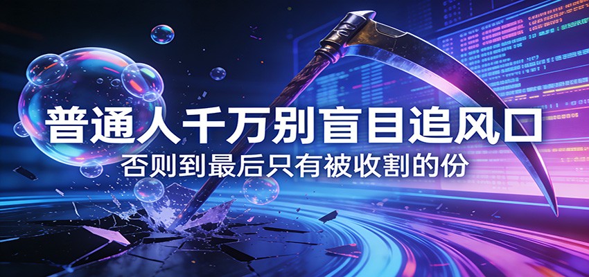 付费文章《通人千万别盲目追风口》否则到最后只有被收割的份-聚力云网创