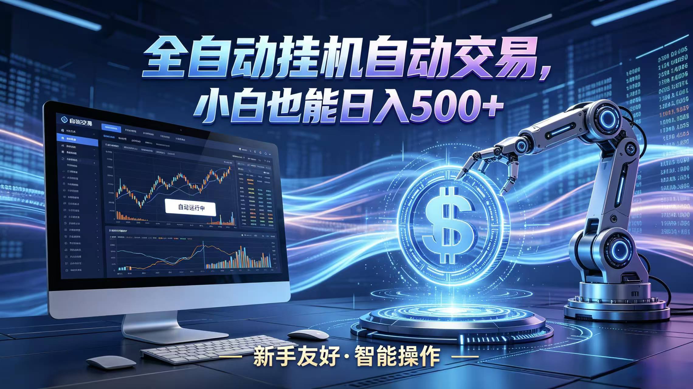 全新智能化交易助手，傻瓜式操作，小白也能快速上手，轻松实现日入500+-聚力云网创