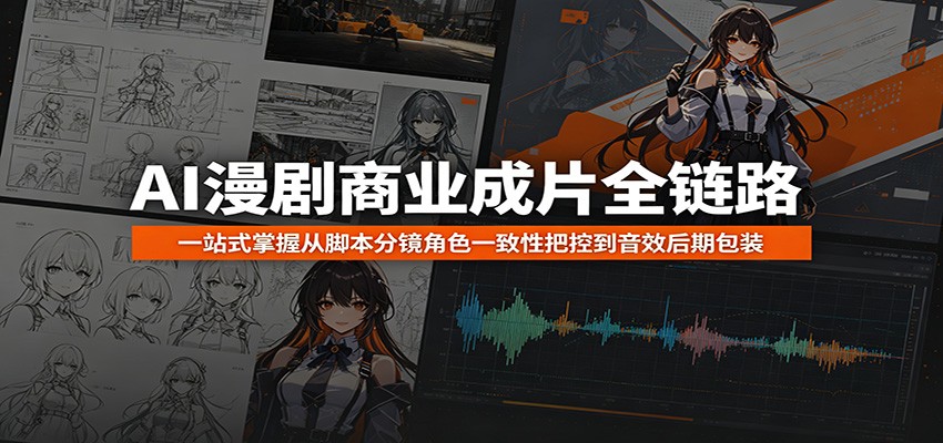AI漫剧商业成片全链路：一站式掌握从脚本分镜角色一致性把控到音效后期包装-聚力云网创