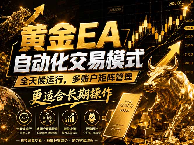 黄金EA量化：多窗口矩阵稳定运行，系统自动执行，收益空间持续放大-聚力云网创
