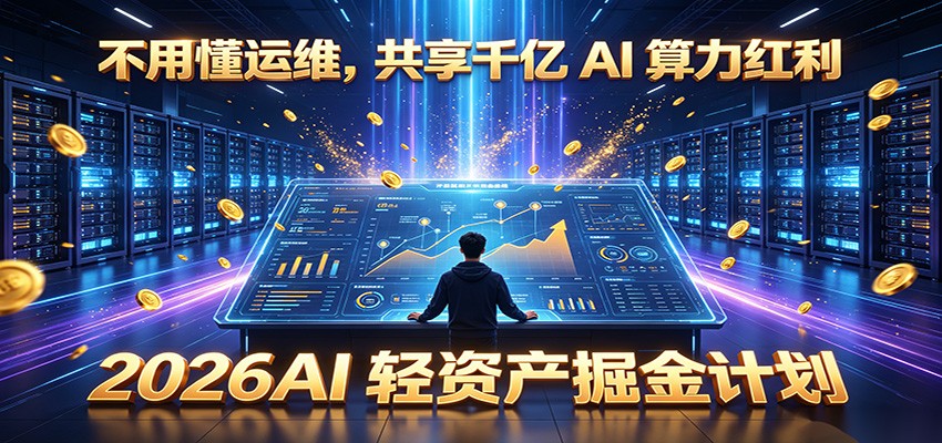 不用懂运维,共享千亿 AI 算力红利,2026AI 轻资产掘金计划-聚力云网创