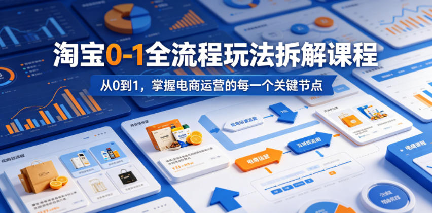 淘宝0-1全流程玩法拆解课程,从0到1,掌握电商运营的每一个关键节点-聚力云网创