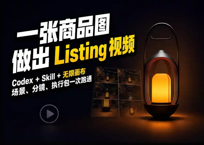 Codex+无限画布，把一张商品图变成可执行的Amazon Listing视频-聚力云网创