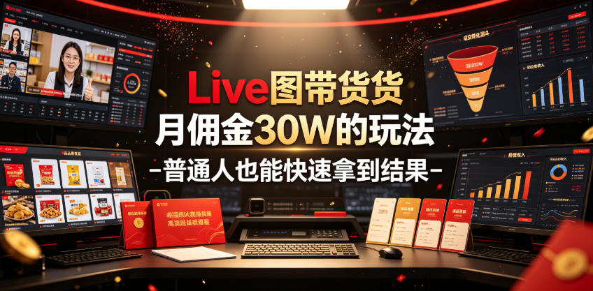 Live图带货月佣金30W的玩法-普通人也能快速拿到结果-聚力云网创
