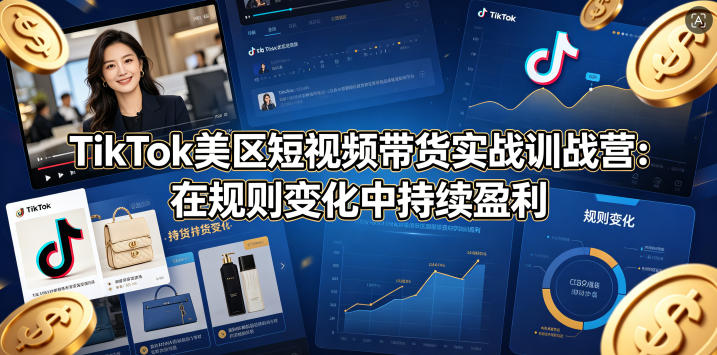 TikTok美区短视频带货实战训战营：在规则变化中持续盈利-聚力云网创