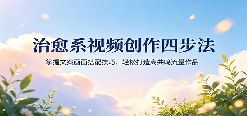 治愈系视频创作四步法:掌握文案画面搭配技巧,轻松打造高共鸣流量作品-聚力云网创