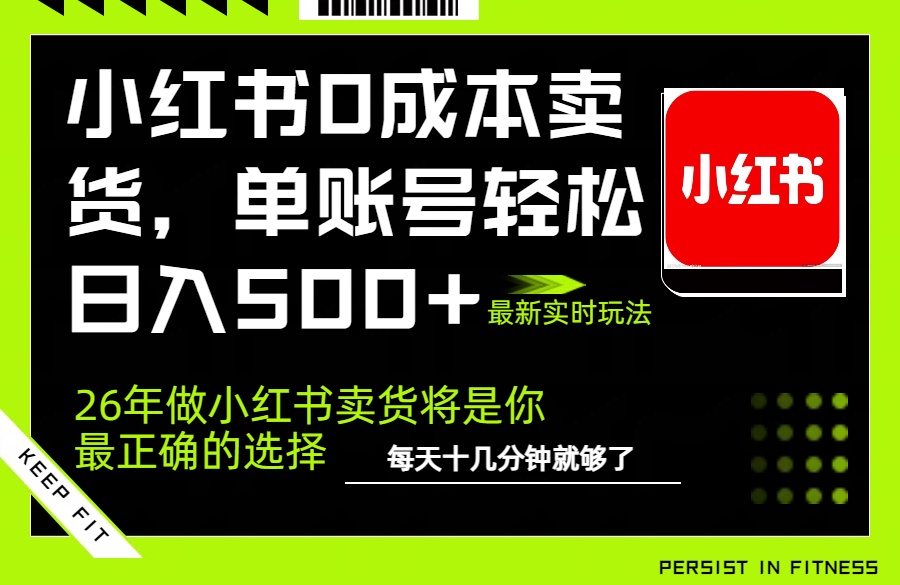 小红书0成本AI卖货，单账号轻松日入500+，完全托管AI，可矩阵放大-聚力云网创