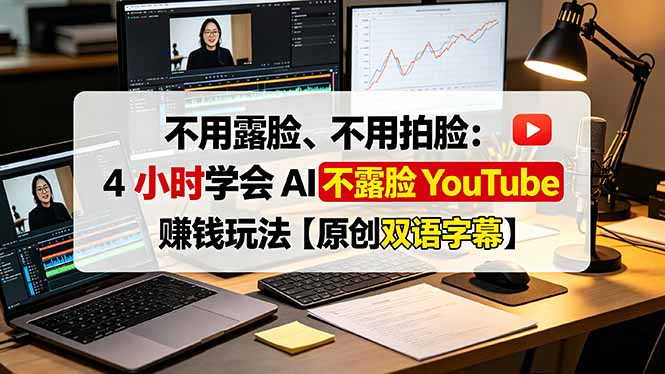 不用露脸、不用拍脸：4 小时学会 AI 不露脸 YouTube 赚钱玩法【原创双语字幕】-聚力云网创