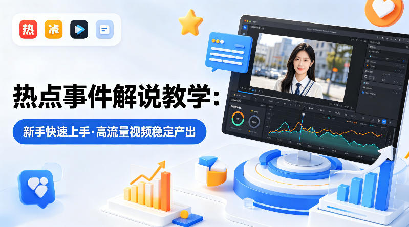 某大V的热点事件解说教学，新手也能快速上手，稳定产出高流量解说视频-聚力云网创