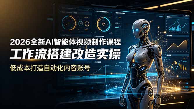 2026全新AI Codex智能体视频制作课程，工作流搭建改造实操，低成本打造自动化内容账号-聚力云网创