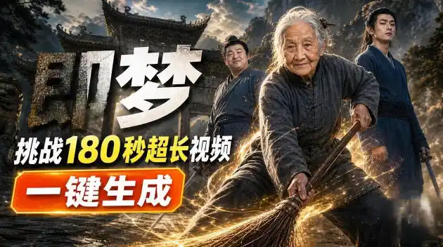 即梦挑战180秒超长视频!一键生成3分钟电影?完整制作流程详细分享!-聚力云网创