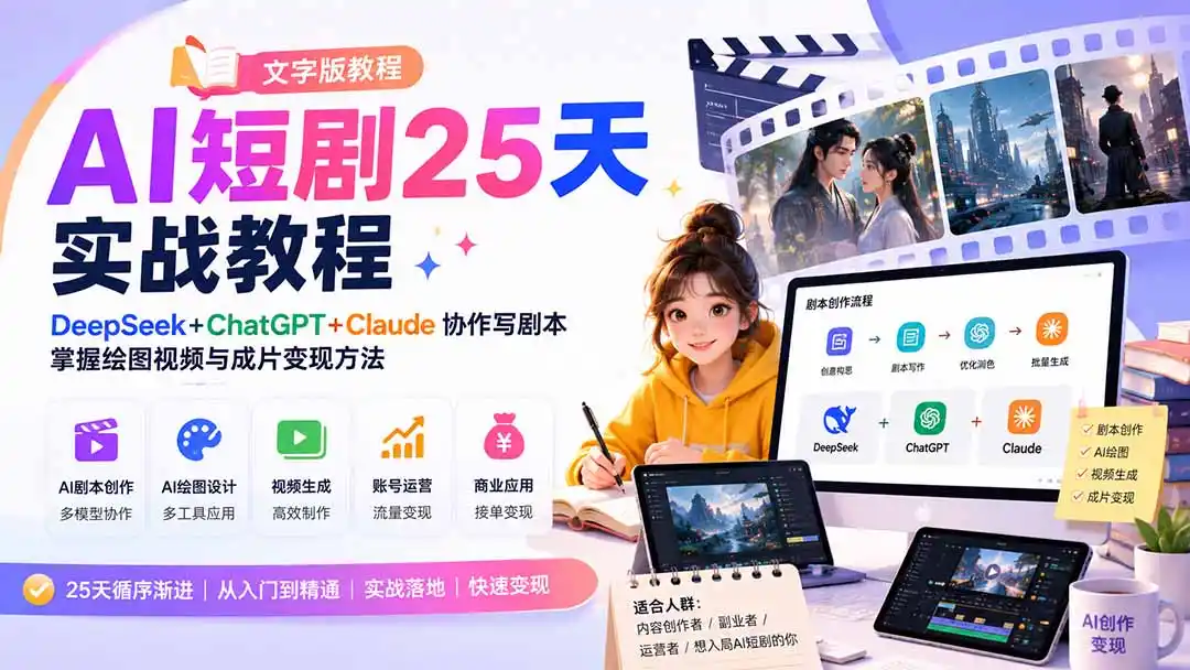 AI短剧25天实战教程(文字版教程-聚力云网创